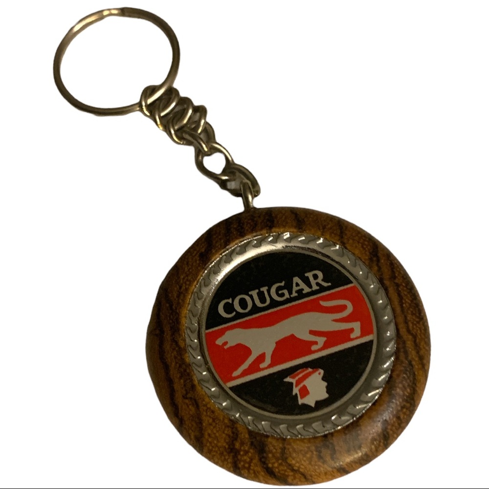 Mercury Cougar African Rare Zebra-wood Keychain Key Ring